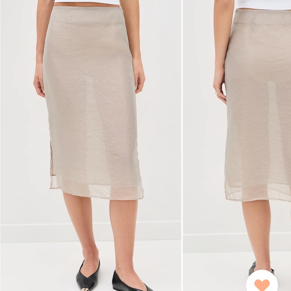 Lioness Taupe Midi Slip Skirt